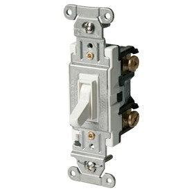 Hubbell 15/20-Amp Single-Pole White Toggle Residential/Commercial Light Switch - Hardwarestore Delivery