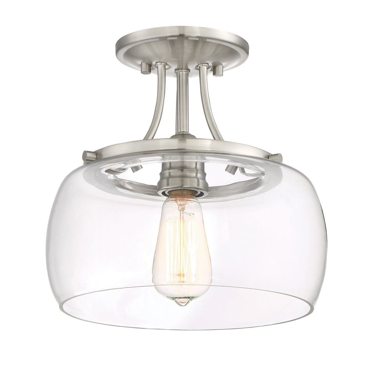 Quoizel Soho 10.62-in Brushed Nickel Casual/Transitional Semi-Flush Mount Light