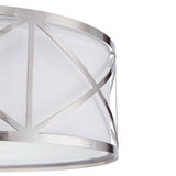 Kichler Edenbrook Brushed Nickel Modern/Contemporary Etched Glass Drum Pendant Light, 17-in