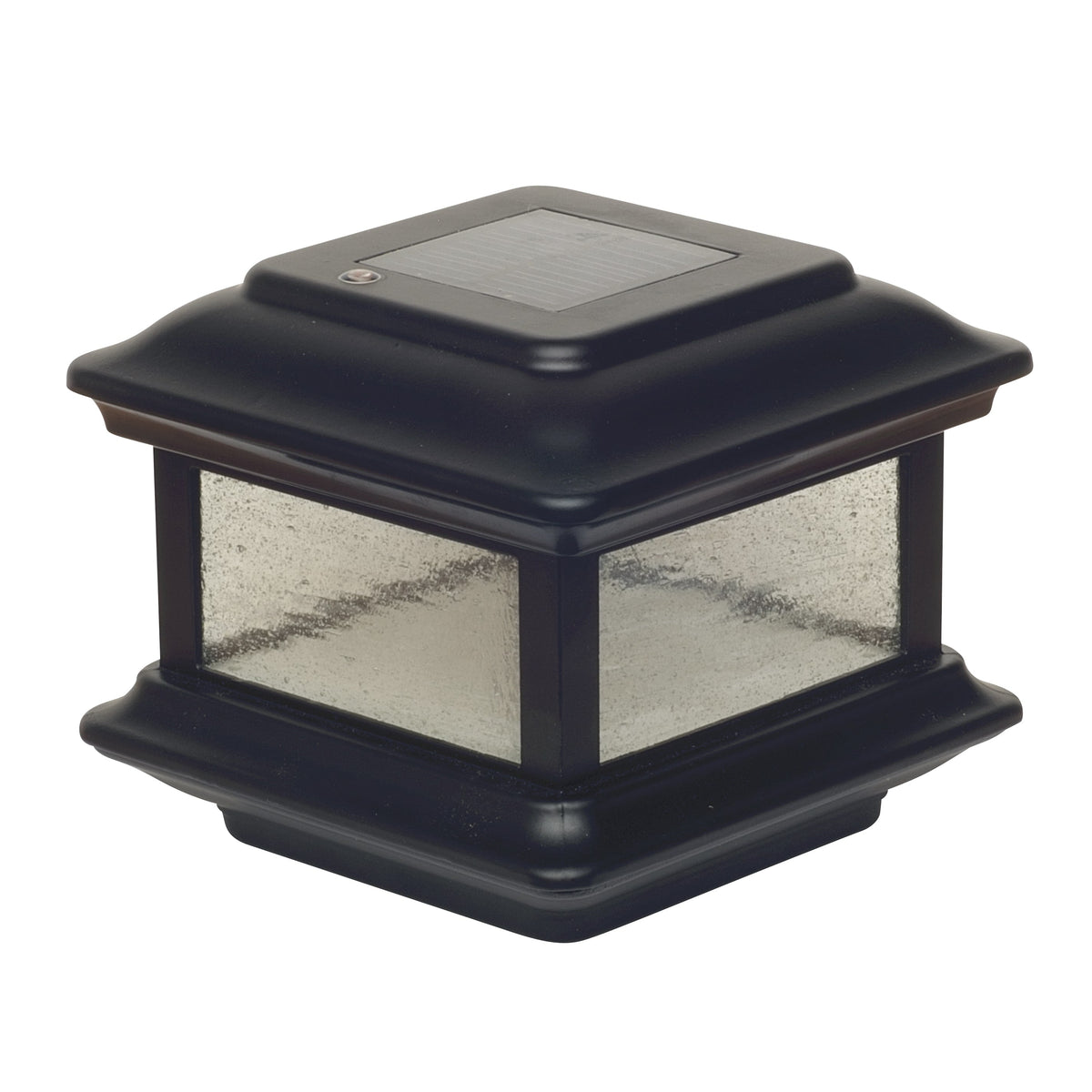 Classy Caps 4-in x 4-in 5-Lumen 1-Watt Black Solar LED Outdoor Post Cap Light (5000 K)