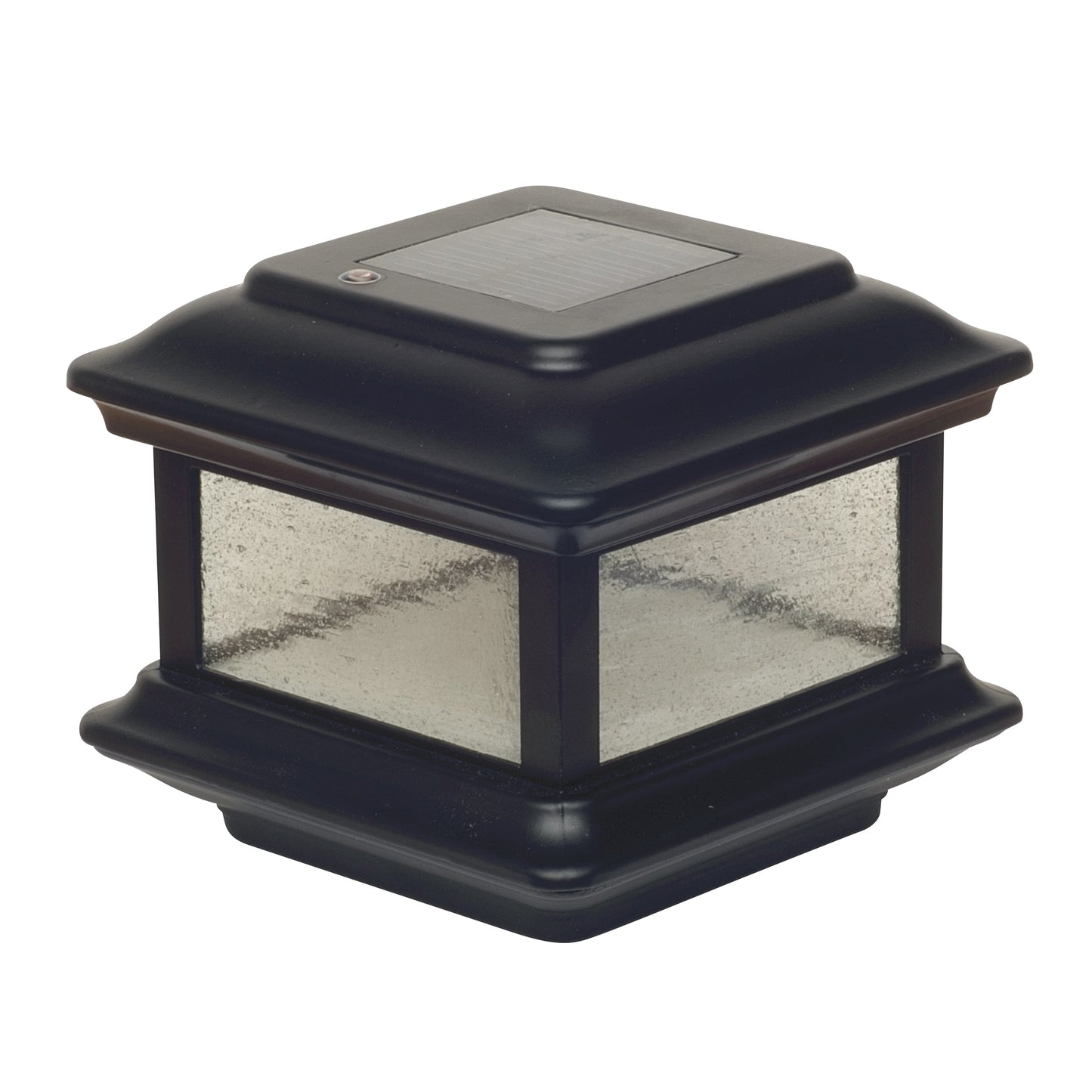 Classy Caps 4-in x 4-in 5-Lumen 1-Watt Black Solar LED Outdoor Post Cap Light (5000 K)