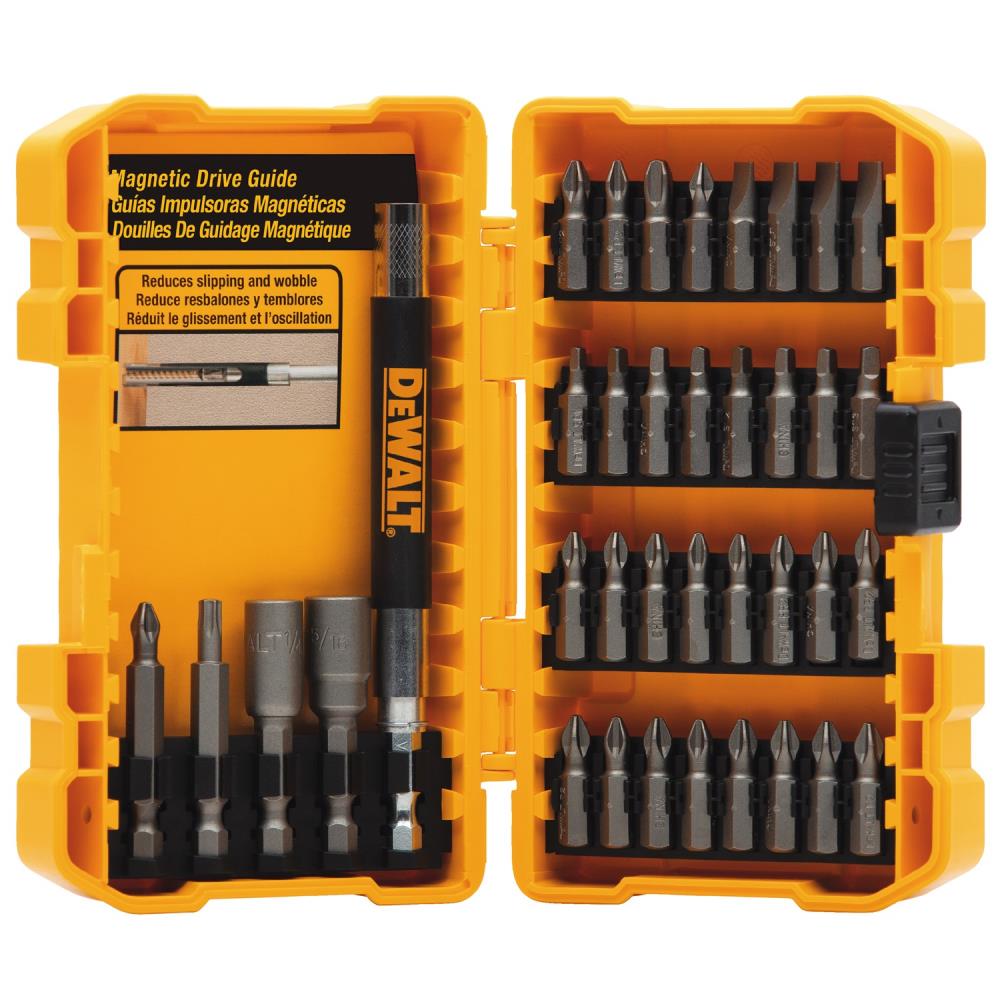 DEWALT 37-Piece Steel Hex Shank Screwdriver Bit Set with Magnetic Drive Guide
