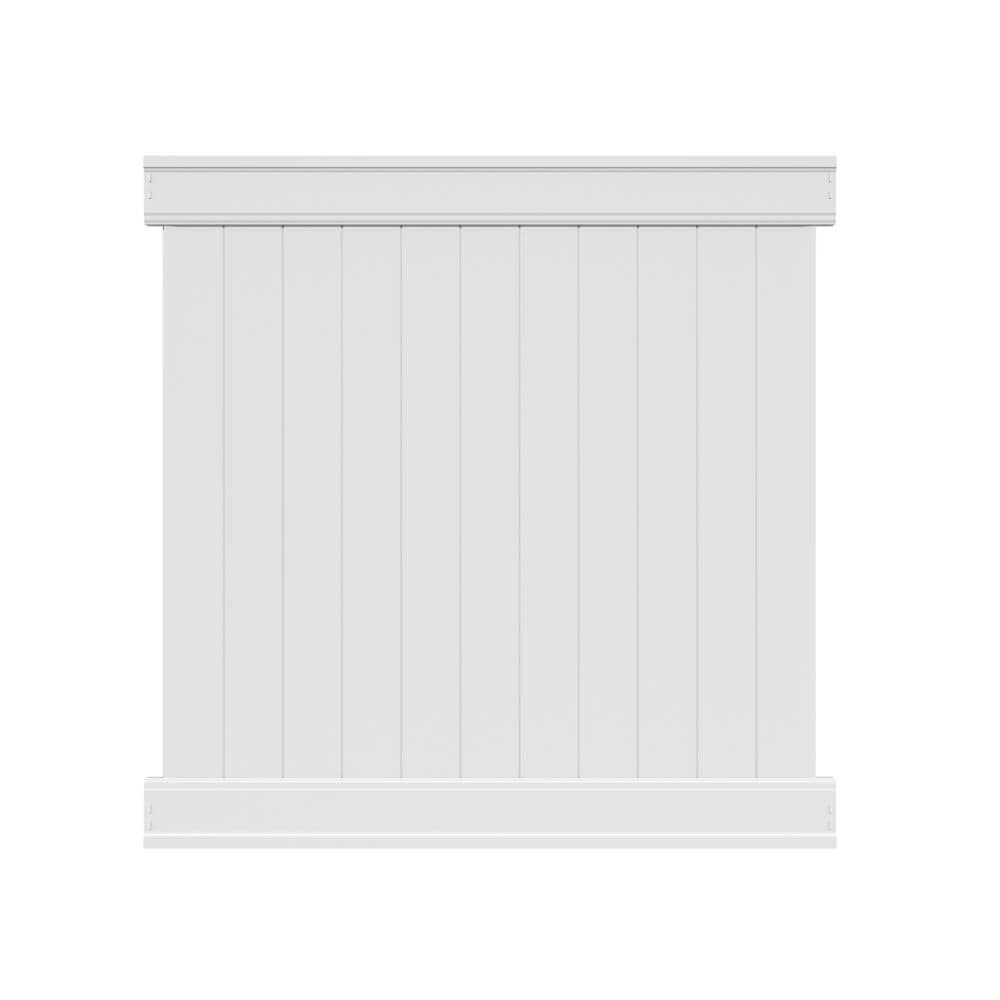 Freedom Everton 6-ft H x 6-ft W White Privacy Vinyl Flat-top Fence Panel (Unassembled)