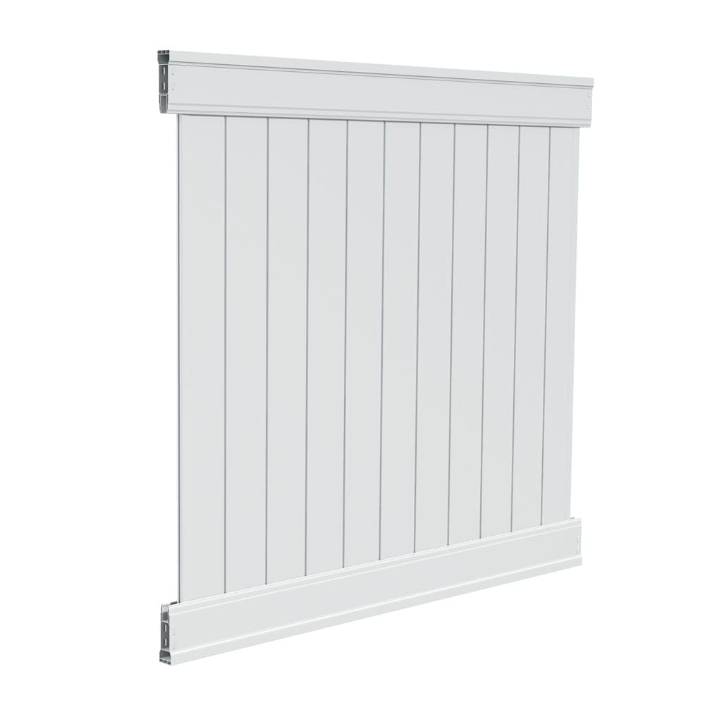Freedom Everton 6-ft H x 6-ft W White Privacy Vinyl Flat-top Fence Panel (Unassembled)
