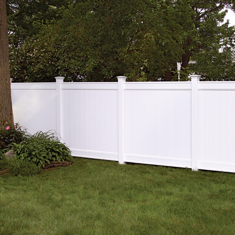 Freedom Everton 6-ft H x 6-ft W White Privacy Vinyl Flat-top Fence Panel (Unassembled)