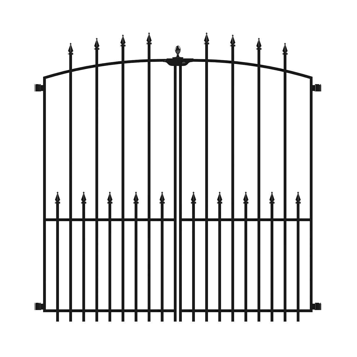 YARDLINK Empire 3-ft W Powder-coated Steel Decorative Metal Pressed-point No Dig Decorative Walk-thru Fence Gate