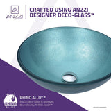 Posh Series Deco-Glass Vessel Sink in Coral Blue - Super Arbor