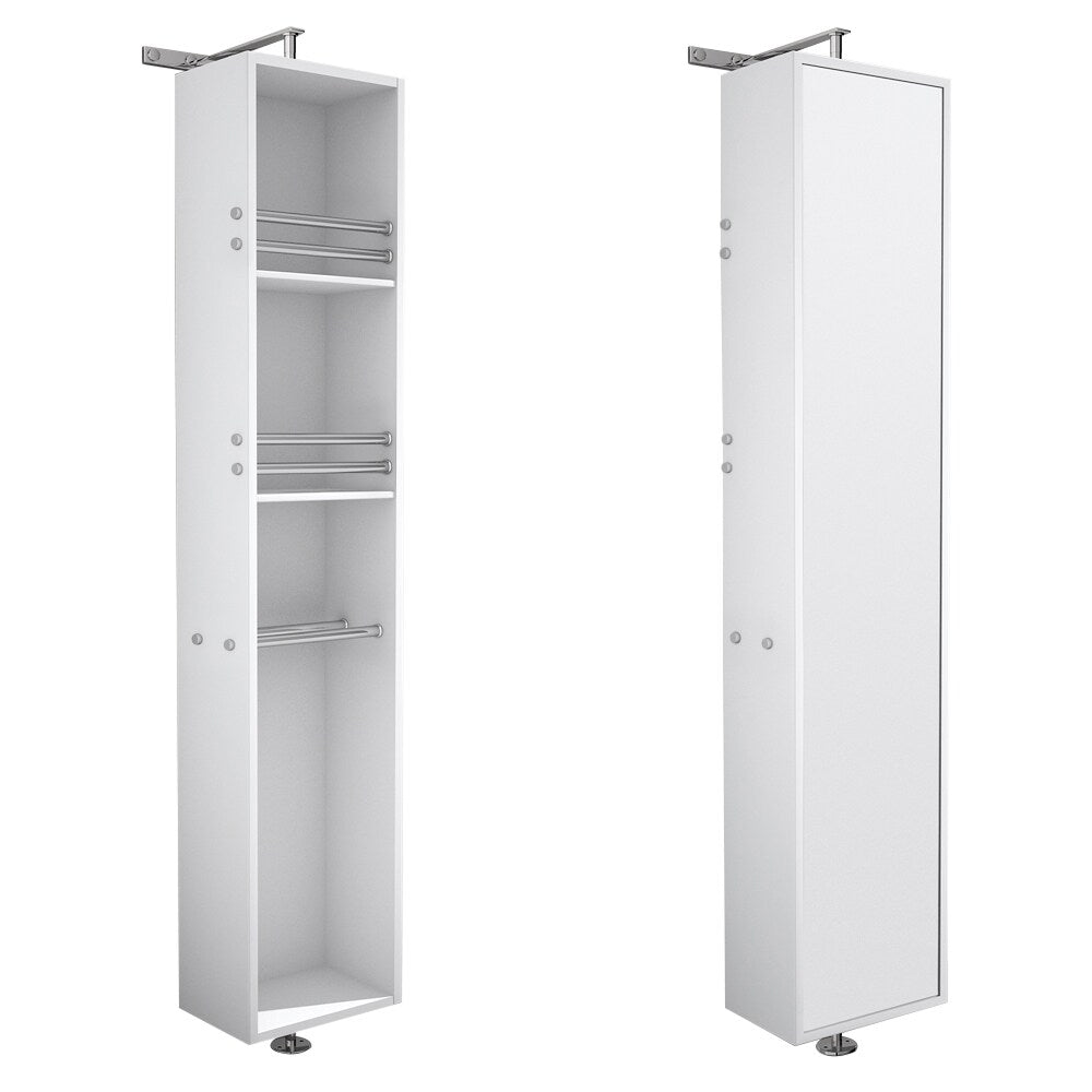 Wyndham Collection April 13.75-in W x 79.5-in H x 15.5-in D White Oak Wall-mount Linen Cabinet