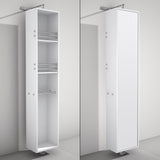 Wyndham Collection April 13.75-in W x 79.5-in H x 15.5-in D White Oak Wall-mount Linen Cabinet