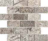 Satori Silver Crescent 12-in x 12-in Tumbled Natural Stone Travertine Brick Subway Wall Tile