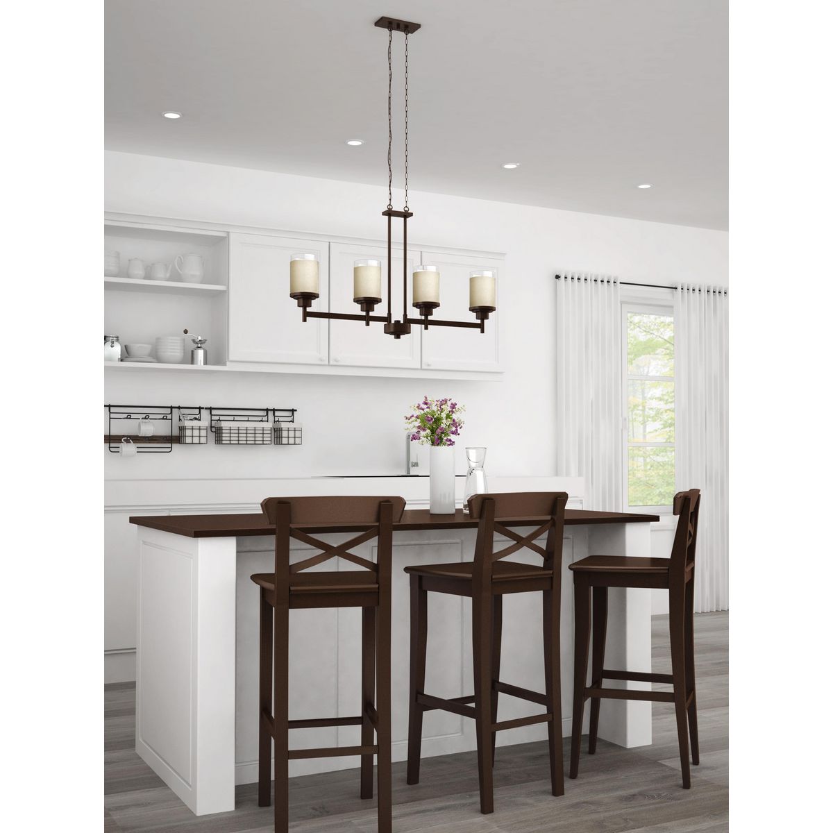 Progress Lighting Alexa 4-Light Antique Bronze Modern/Contemporary Chandelier
