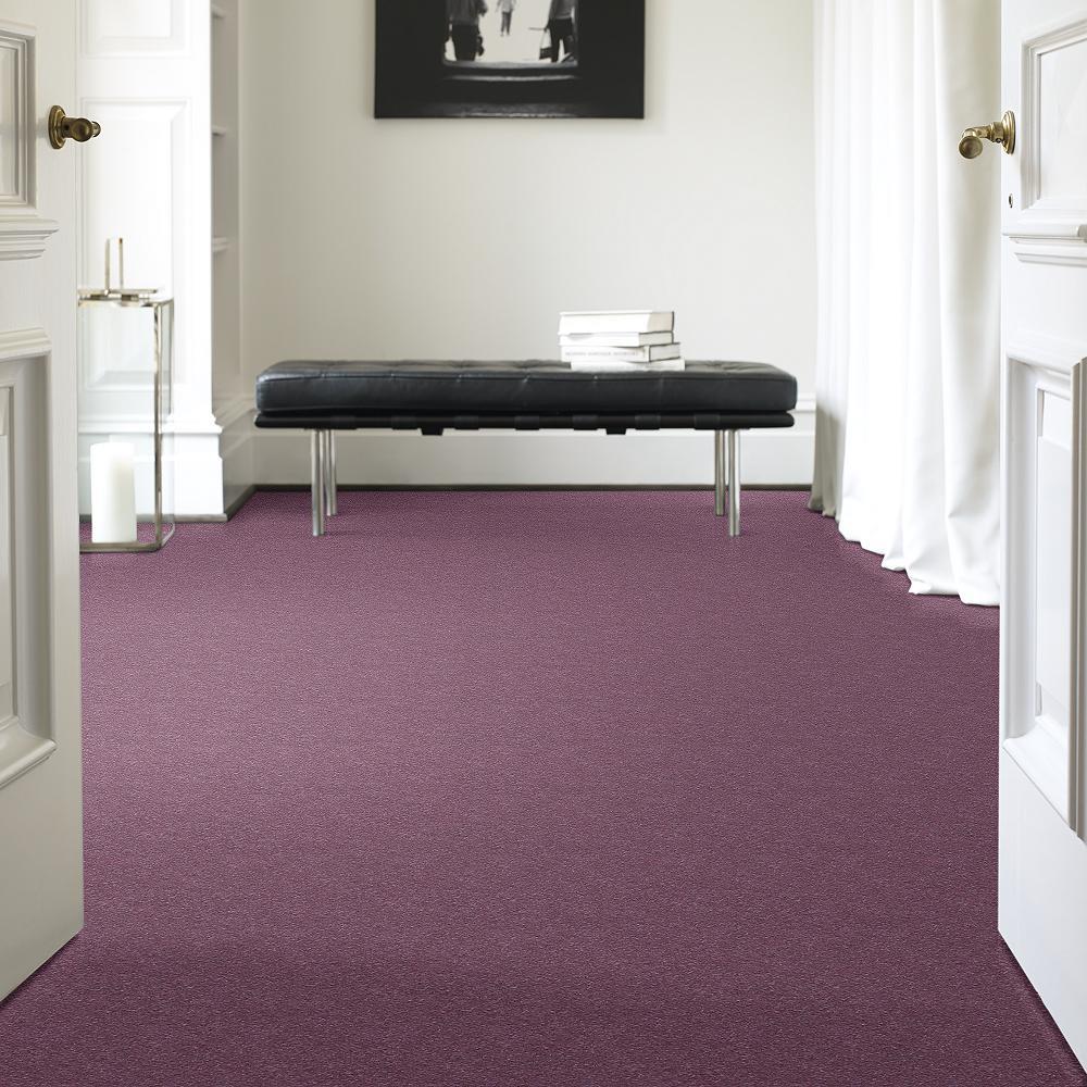 STAINMASTER Essentials Intuition III 12-ft Lavender Textured Carpet Sample (Interior)