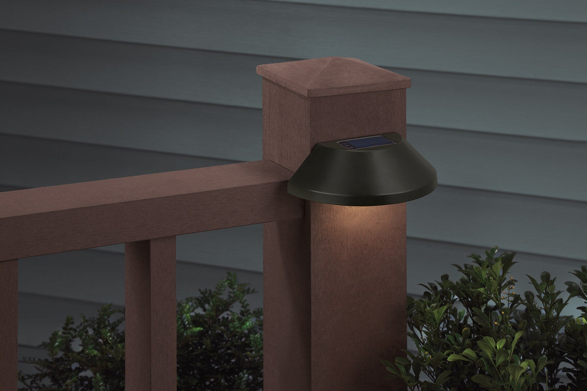 Portfolio 2-Pack Solar LED Post/Deck Lights, Oil Brushed Bronze, 5 Lumens, 3500K