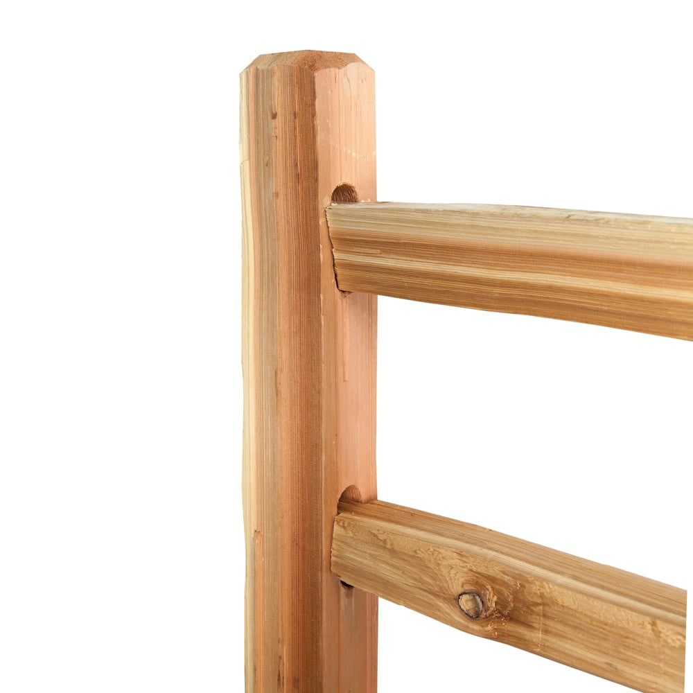 3-1/2-in x 4-ft Western Red Cedar Split Rail Line Wood Fence Post