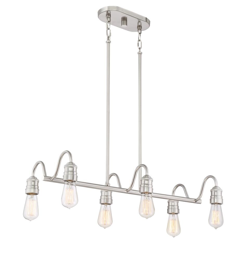Quoizel Soho Brushed Nickel Transitional Kitchen Island Light, 33.125-in Width
