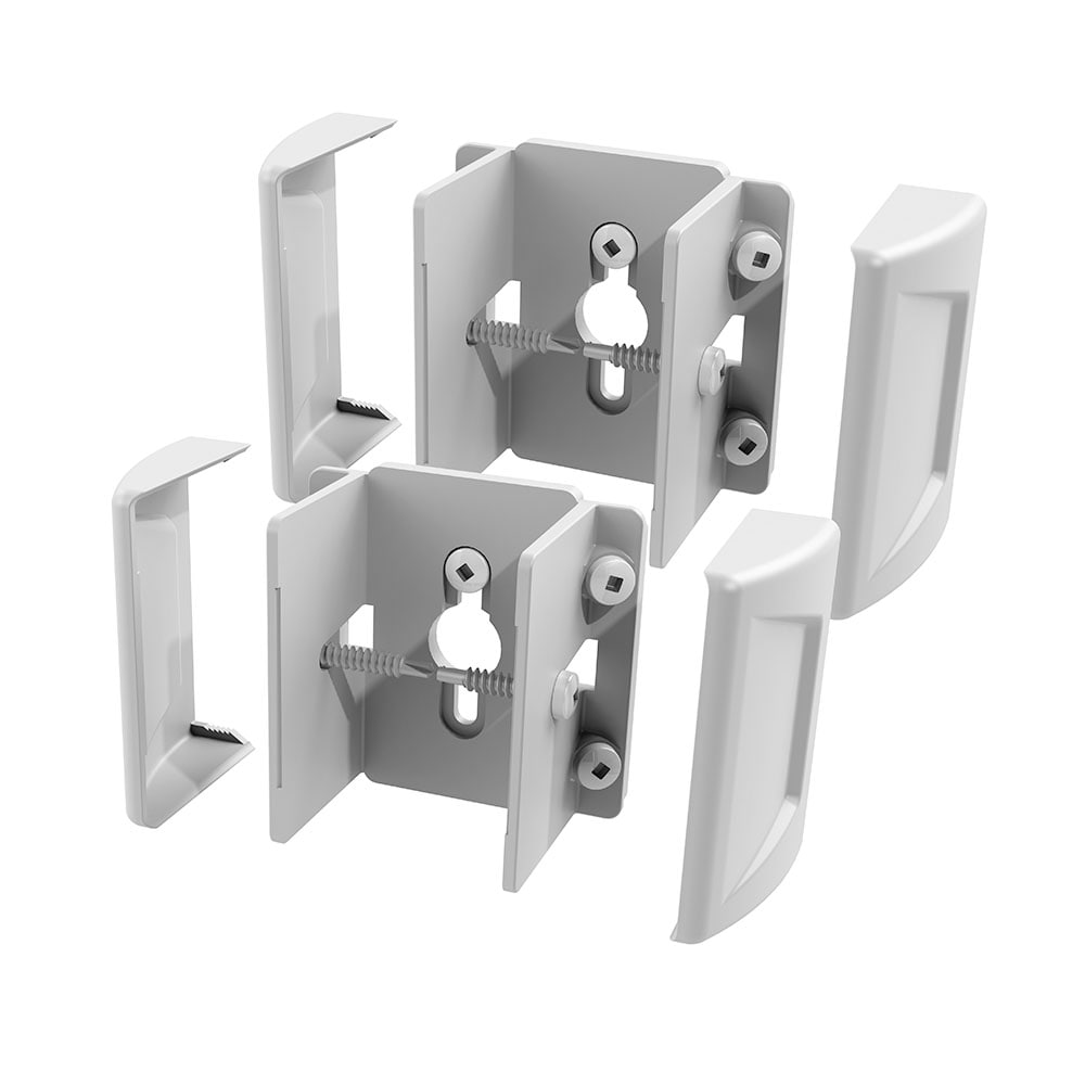 Freedom Set and Secure 3-in White Vinyl Bracket For Vinyl Fence 2-Pack