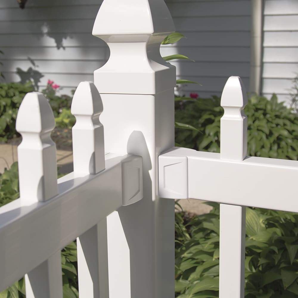 Freedom Set and Secure 3-in White Vinyl Bracket For Vinyl Fence 2-Pack