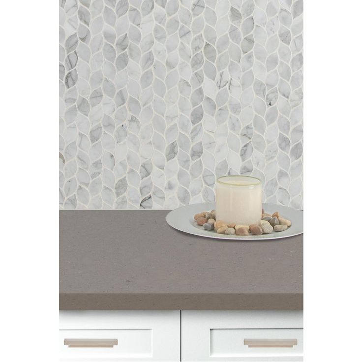 MSI Calacatta Blanco 12 in. x 13 in. x 10mm Polished Marble Mesh-Mounted Mosaic Tile (10.80 sq. ft./case)