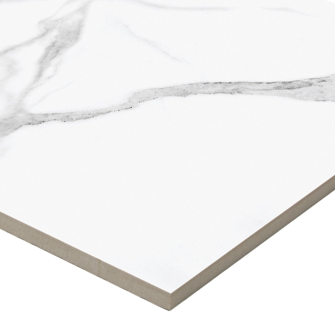Satori Statuario 12-in x 24-in Polished Porcelain Marble-Look Floor and Wall Tile (1.93-sq ft per Piece)