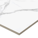Satori Statuario 12-in x 24-in Polished Porcelain Marble-Look Floor and Wall Tile (1.93-sq ft per Piece)