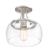 Quoizel Soho 10.62-in Brushed Nickel Casual/Transitional Semi-Flush Mount Light