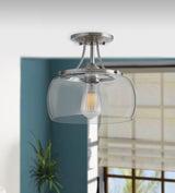 Quoizel Soho 10.62-in Brushed Nickel Casual/Transitional Semi-Flush Mount Light