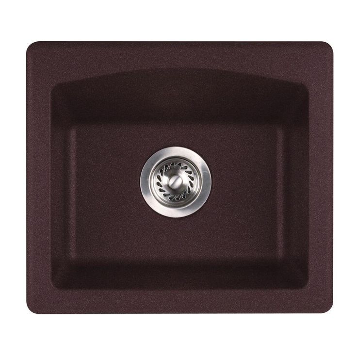 Drop-In/Undermount Granite 18 in. 0-Hole Single Bowl Bar Sink in Nero