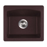 Drop-In/Undermount Granite 18 in. 0-Hole Single Bowl Bar Sink in Nero