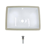 MR Direct Undermount Porcelain Bathroom Sink in White with Pop-Up Drain in Chrome