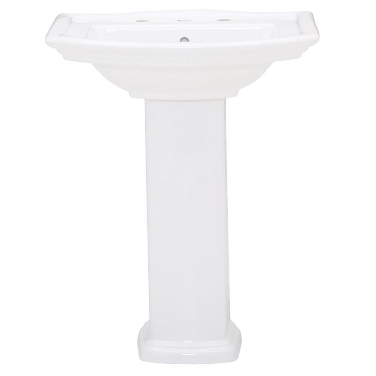 Washington 650 25 in. Pedestal Combo Bathroom Sink in White