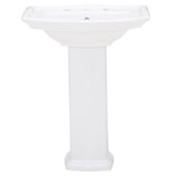 Washington 650 25 in. Pedestal Combo Bathroom Sink in White