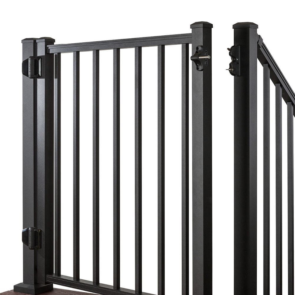 Trex 48-in L x 42-in H Charcoal Black Aluminum Deck Railing Gate (Assembly Required)