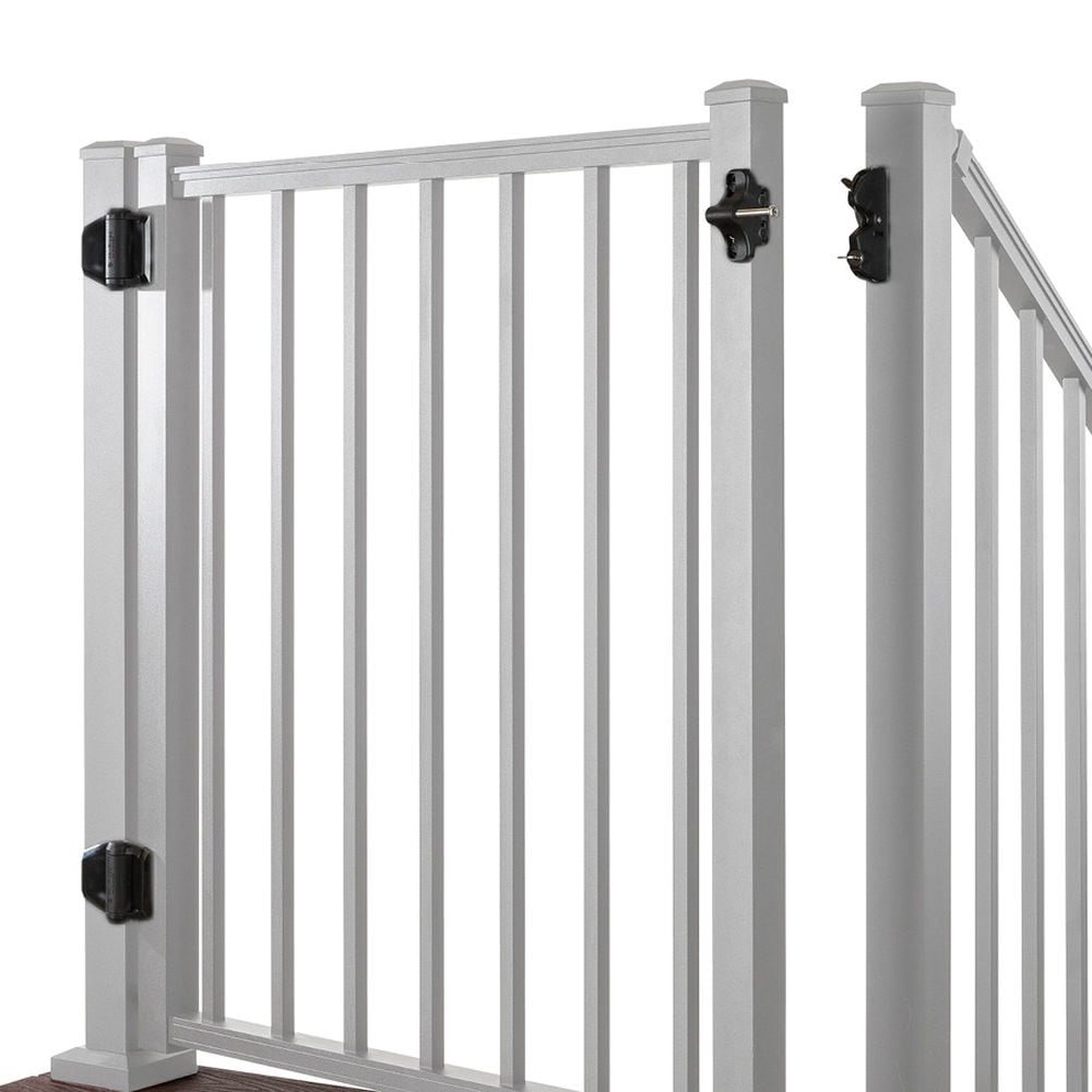 Trex Gates 4-ft H x 4-ft W Classic White Aluminum Spaced Picket Flat-top Decorative Walk-thru Fence Gate