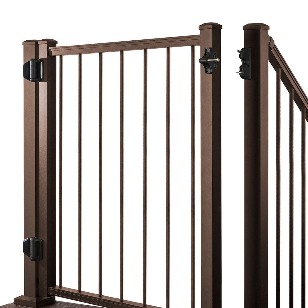 Trex 48-in L x 42-in H Bronze Aluminum Deck Railing Gate (Assembly Required)
