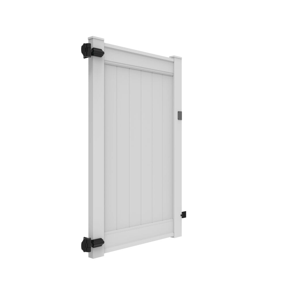 Freedom Emblem 6-ft H x 4-ft W White Privacy Vinyl Fence Gate Kit (Unassembled)