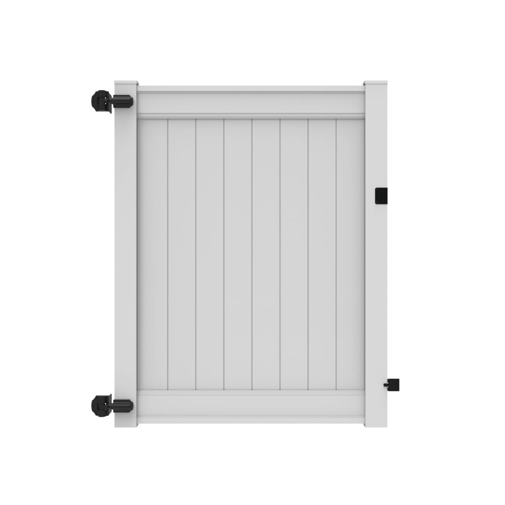 Freedom Emblem 6-ft H x 5-ft W White Vinyl Fence Gate Kit (Unassembled)