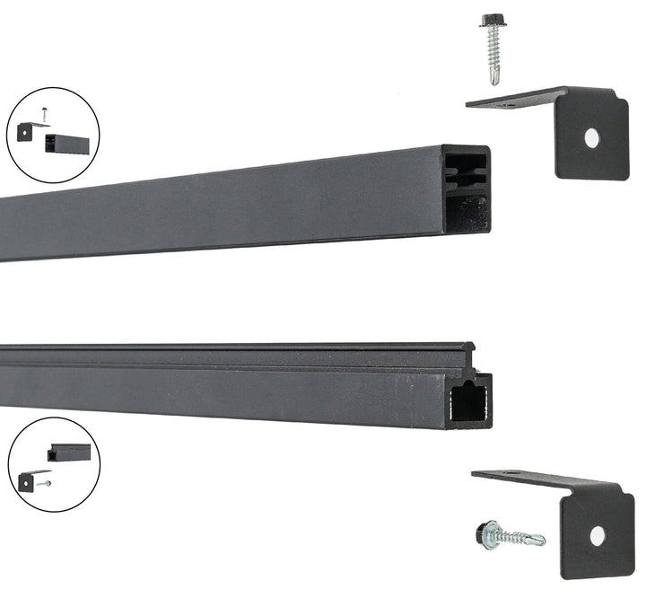 Infinity Euro 71-in Black Metal Fence Mounting Bracket For Composite Fence