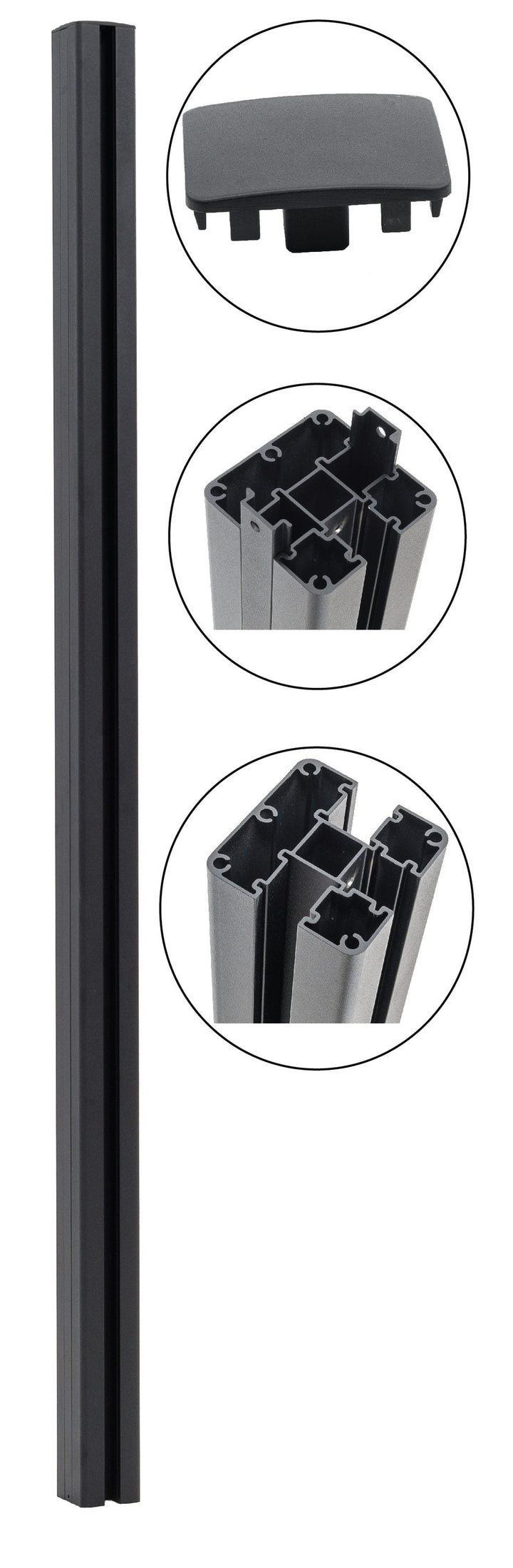 Infinity 8-ft H Black Composite Fence with Post Cap