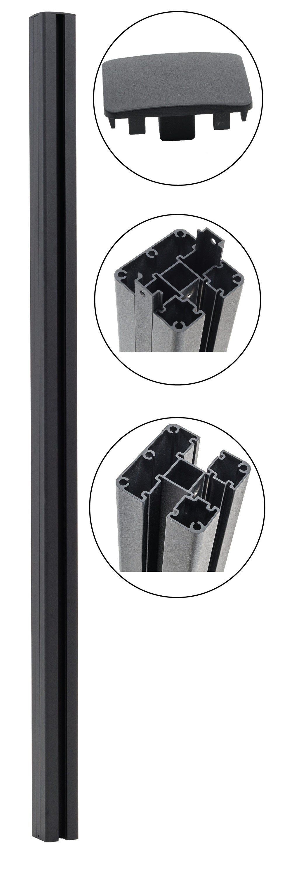 Infinity Euro 8-ft H Black Composite Fence with Post Cap