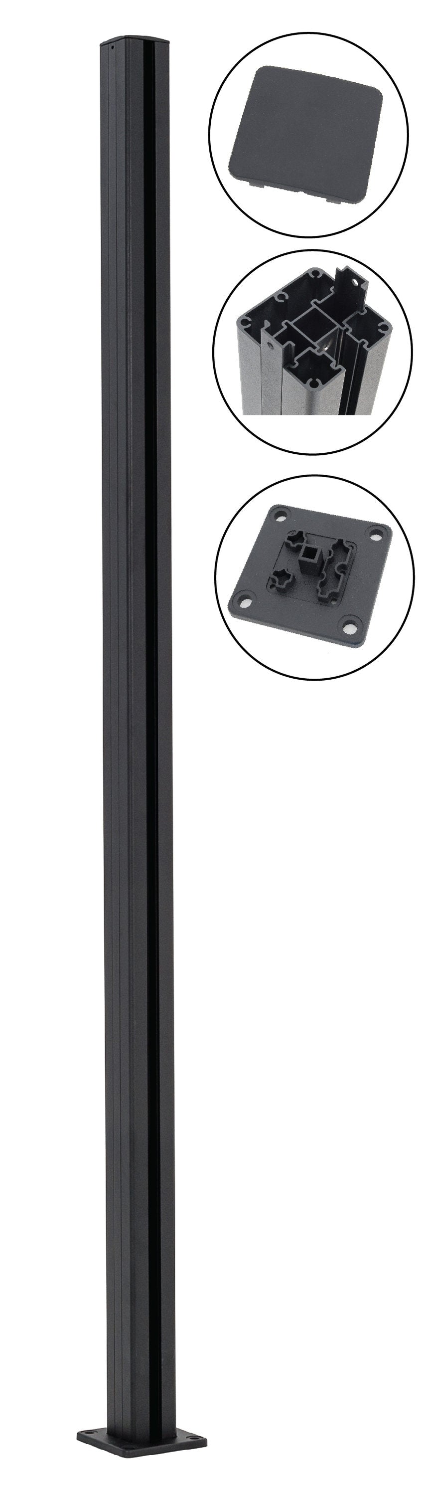 Infinity Euro 4-ft H Black Composite Fence with Post Cap