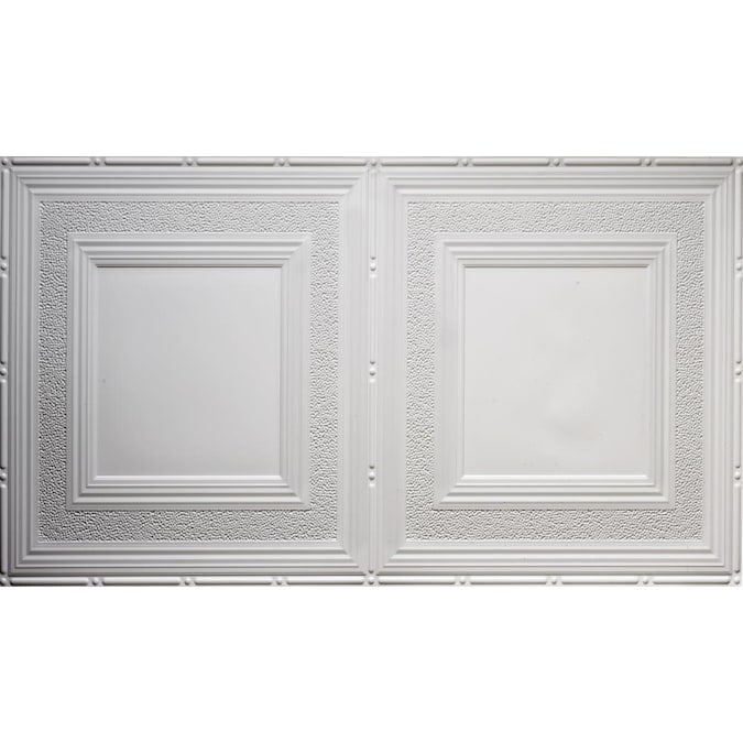 Dimensions 4-ft x 2-ft Matte White Polystyrene Surface-mount Ceiling Tile (1-Pack, 8-sq ft / Case)
