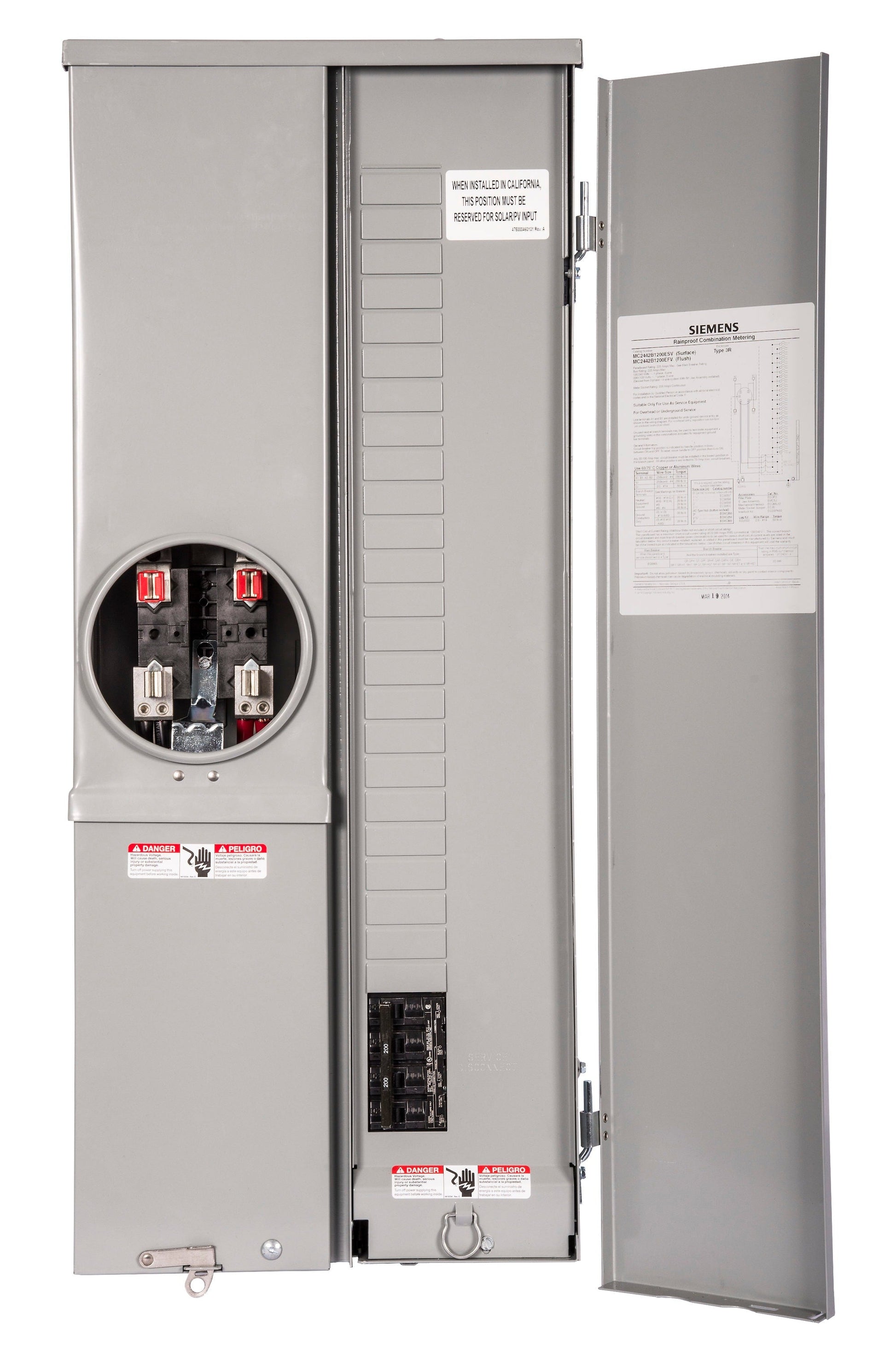 Siemens Siemens/Murray Brand 200-Amp 24-space load center - front view