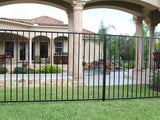 Monroe 5-ft H x 8-ft W Black Steel Decorative Fence Panel