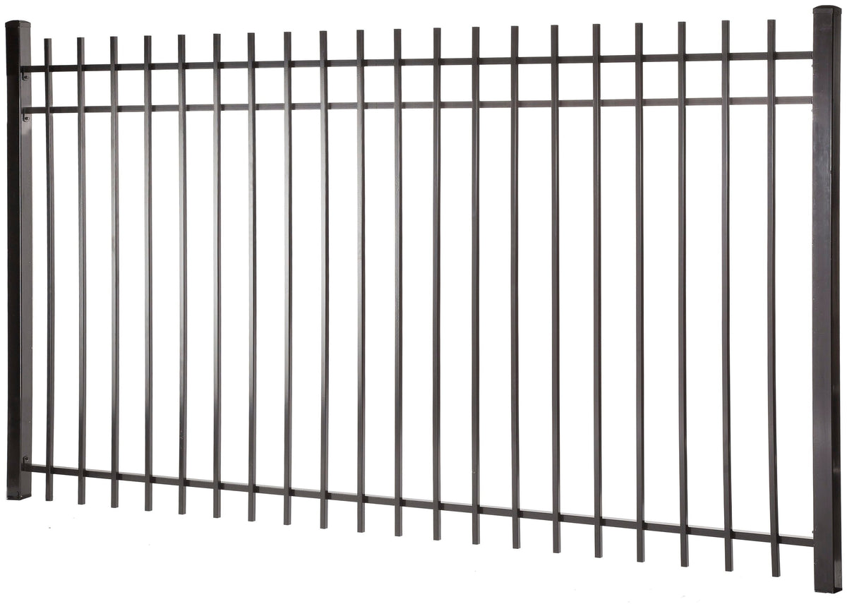Kent 5-ft H x 8-ft W Black Steel Decorative Fence Panel
