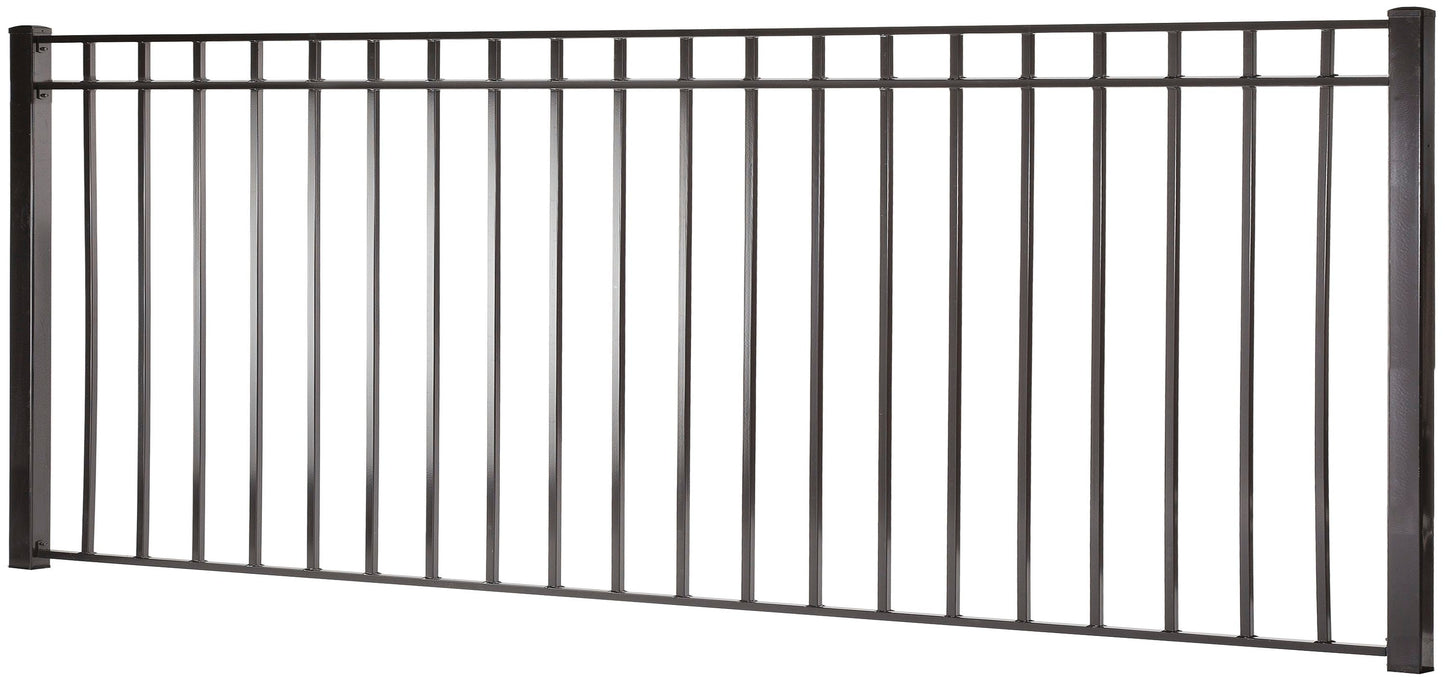 Monroe 4-ft H x 8-ft W Black Steel Decorative Fence Panel