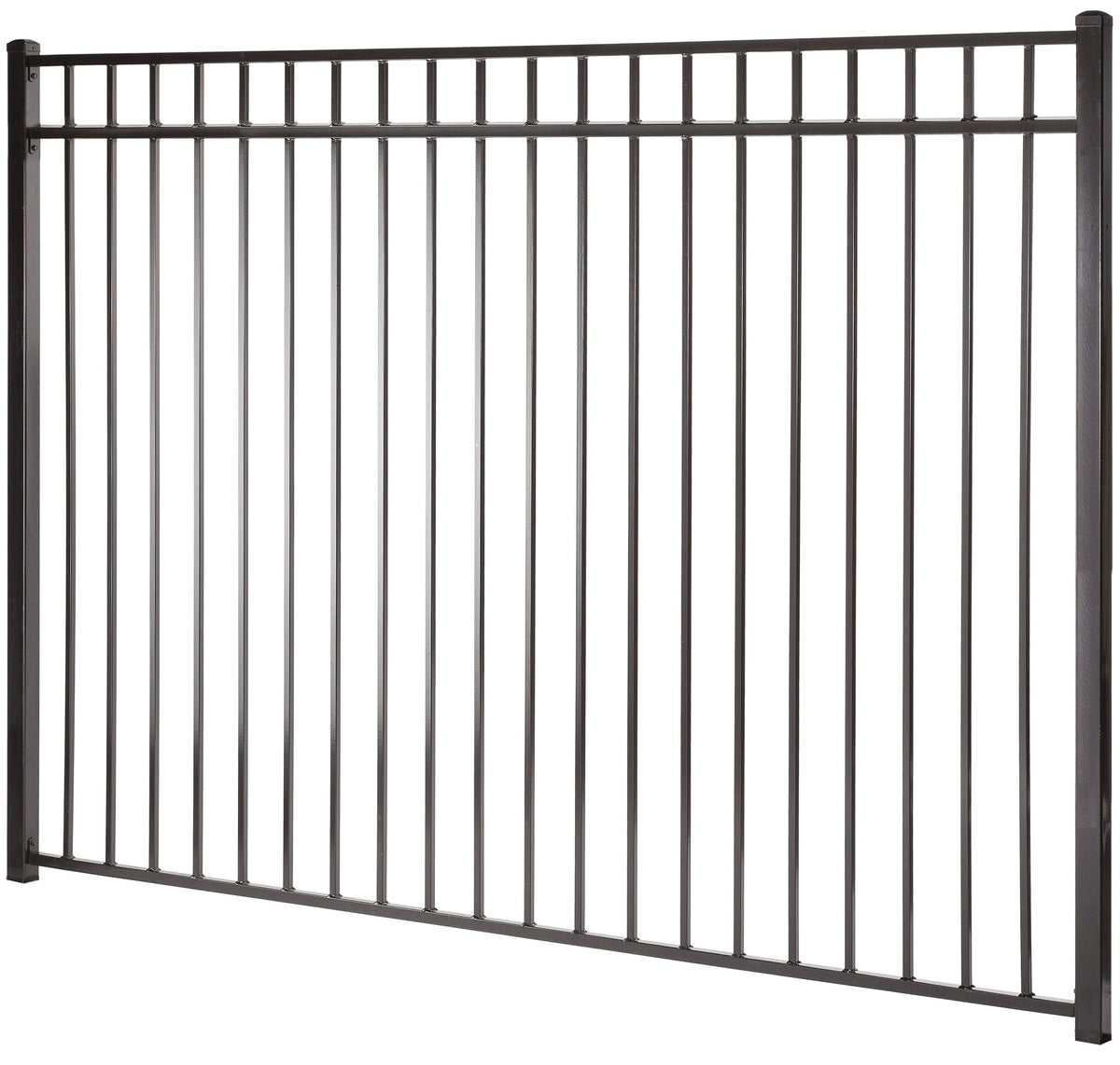 Monroe 6-ft H x 8-ft W Black Steel Decorative Fence Panel