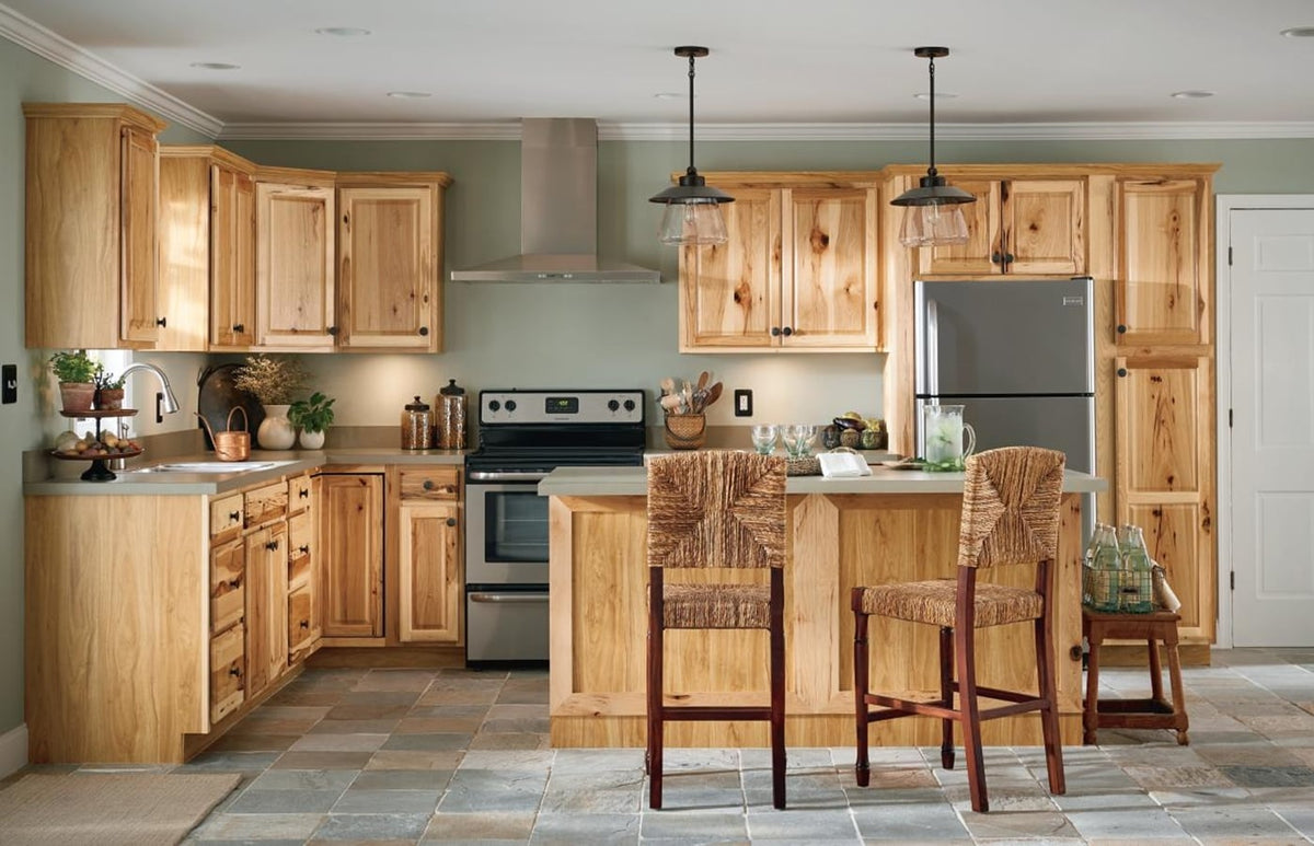 Diamond NOW Denver 21-in W x 35-in H x 23.75-in D Natural Rustic Hickory 1-Drawer Base Fully Assembled Cabinet (Raised Panel Square Style)