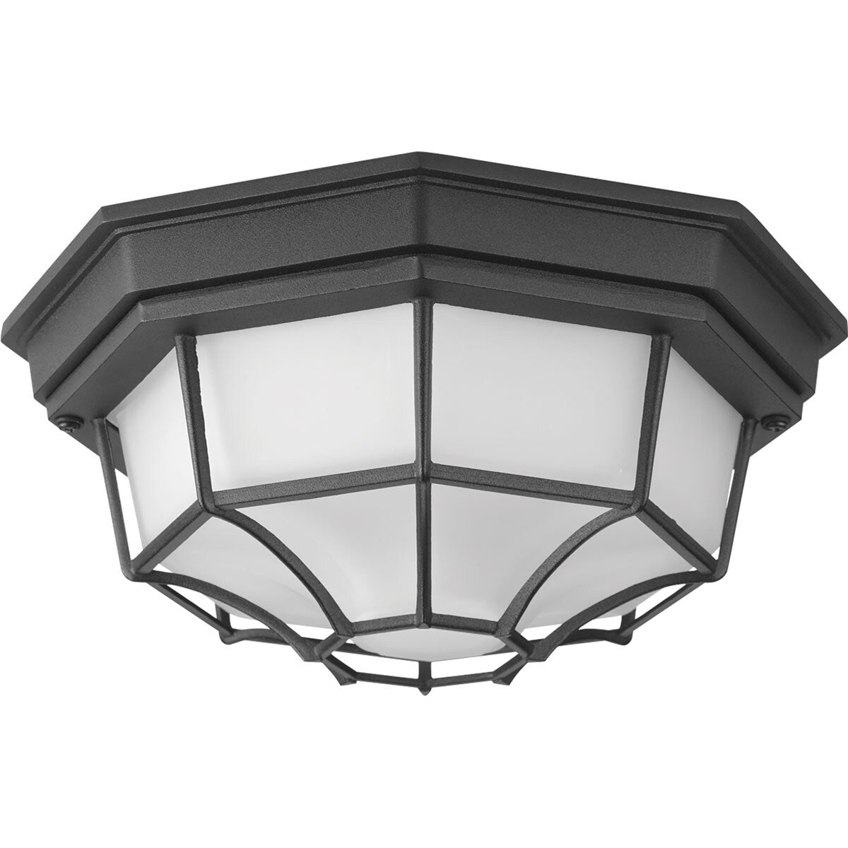 Progress Lighting Milford LED 10.625-in Black Outdoor Flush Mount Light, ENERGY STAR