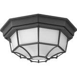 Progress Lighting Milford LED 10.625-in Black Outdoor Flush Mount Light, ENERGY STAR