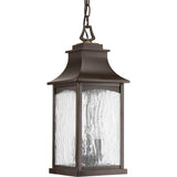 Progress Lighting Maison Oil Rubbed Bronze Transitional Seeded Glass Lantern Pendant Light, 2-Light, 7.25-in W x 17.88-in H